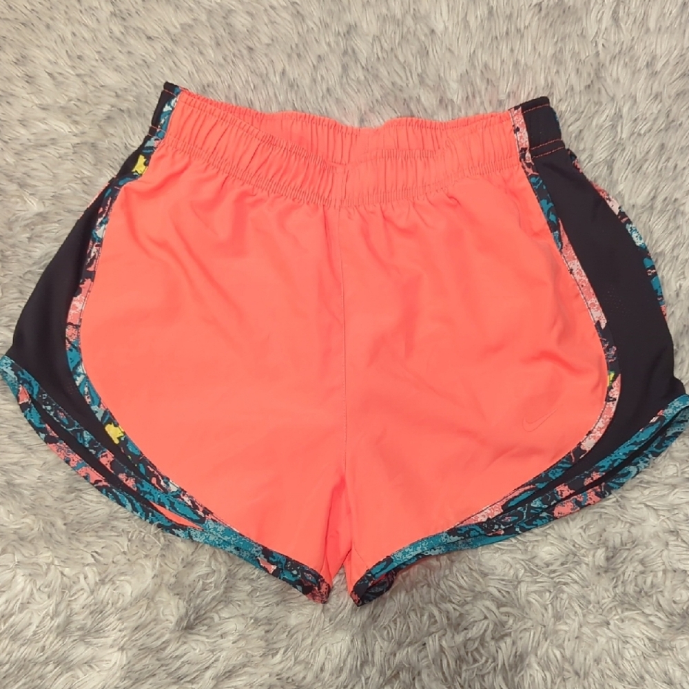 Nike Kids Coral and Black Patterned Shorts